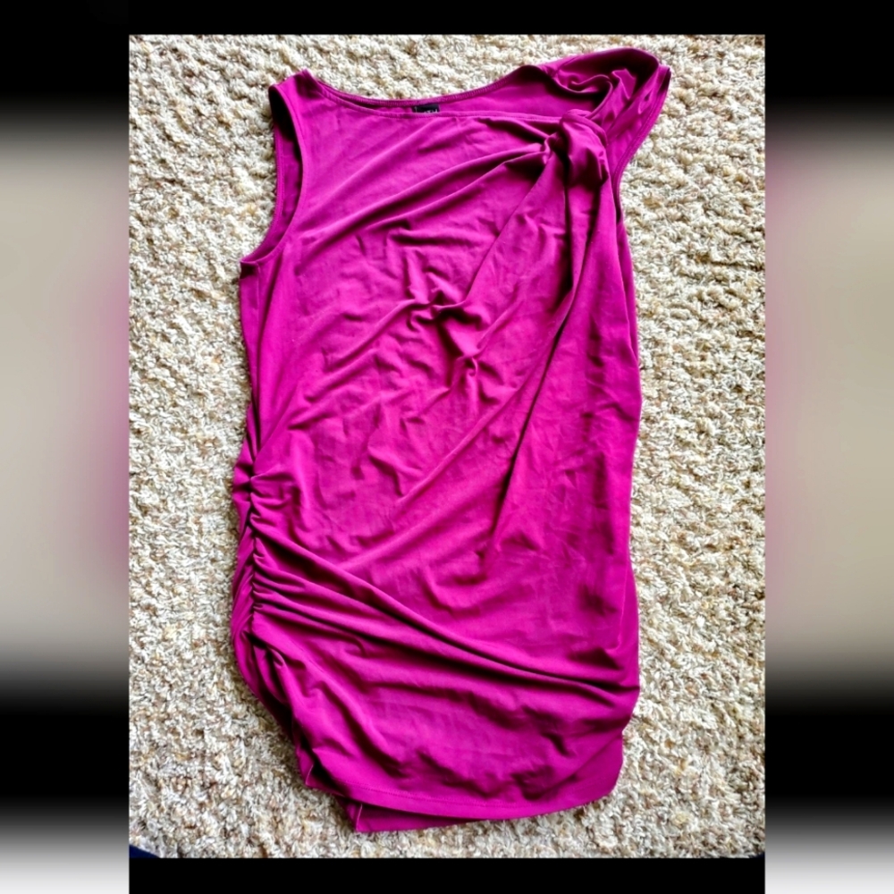 Women's 16 6th‎ & ln asymmetrical blouse shirt tank top pink sleeveless euc